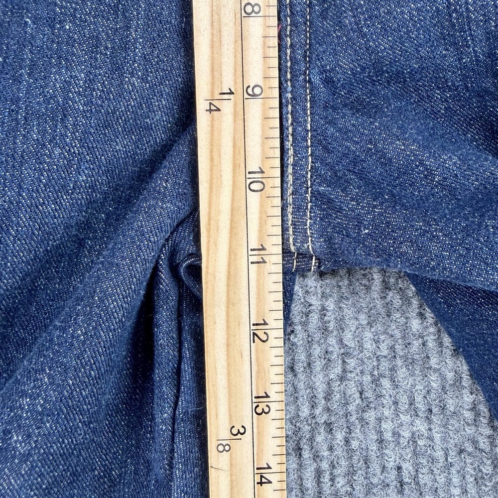 Dickies Flannel Lined Jeans Women 16 Straight Leg Red Plaid Workwear - Picture 9 of 10